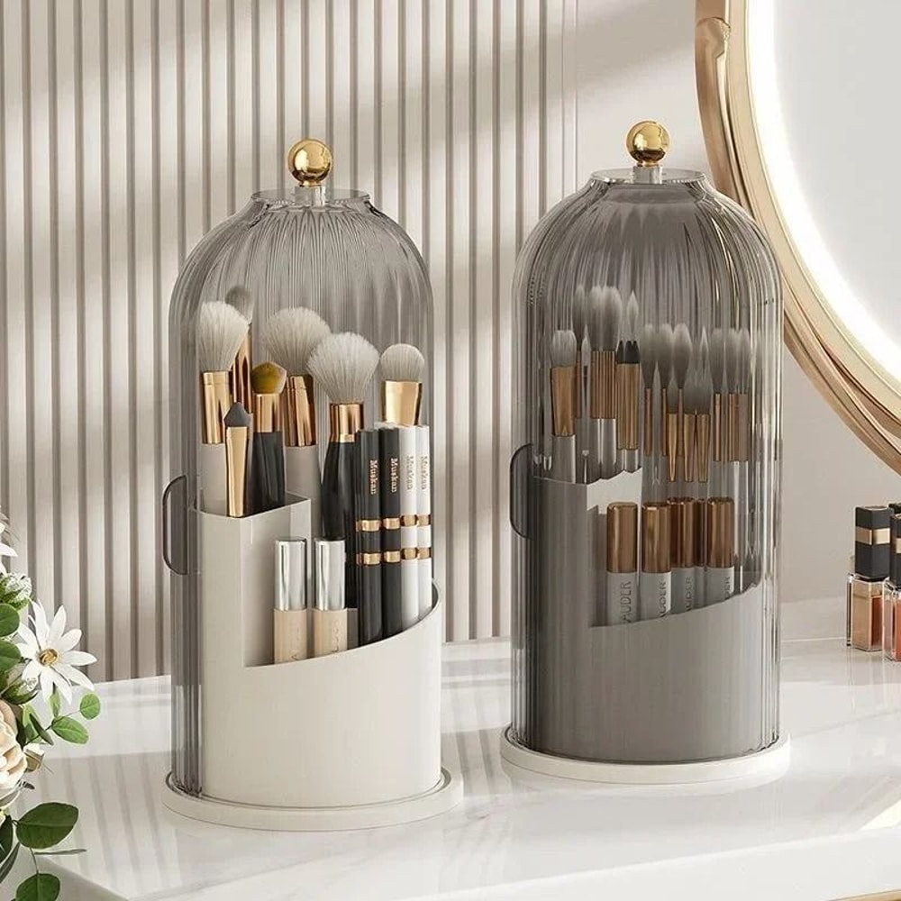 360 Rotating Makeup Brush Holder Organizer Cosmetic Storage Box 5