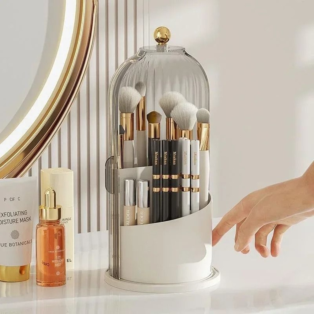 360 Rotating Makeup Brush Holder Organizer Cosmetic Storage Box 7