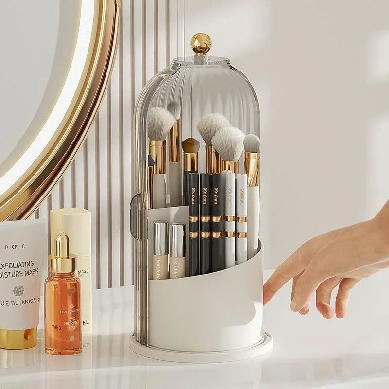 360 Rotating Makeup Brush Holder Organizer Cosmetic Storage Box 7
