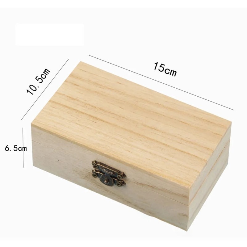 Handmade Plain Wooden Hinged Storage Box Square Craft Gift Case 2