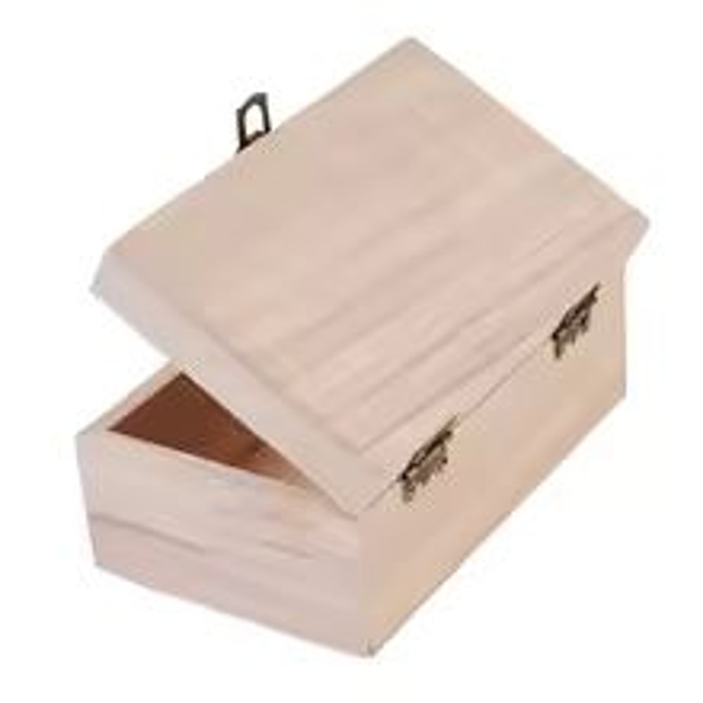 Handmade Plain Wooden Hinged Storage Box Square Craft Gift Case 8