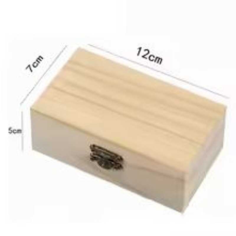 Handmade Plain Wooden Hinged Storage Box Square Craft Gift Case 1