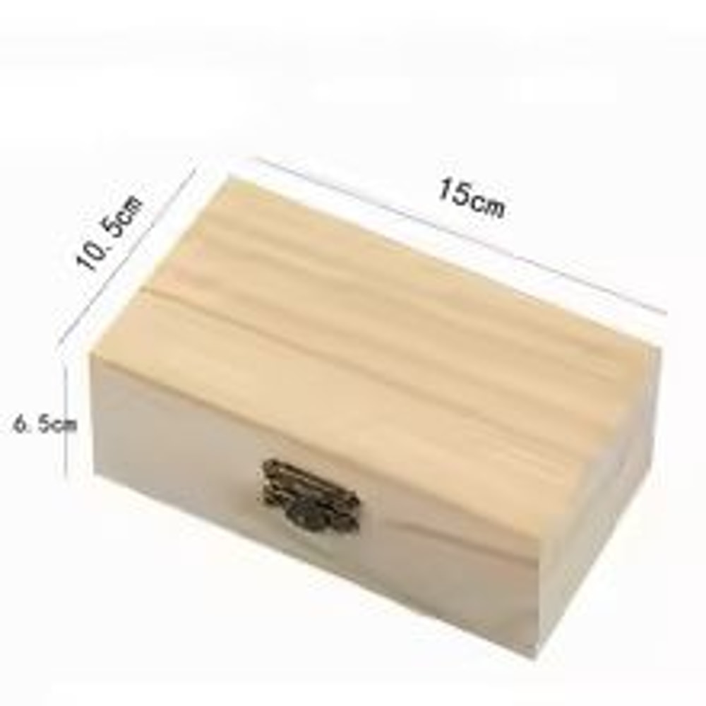 Handmade Plain Wooden Hinged Storage Box Square Craft Gift Case 9