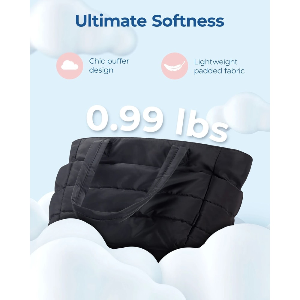 BAGSMART Large Capacity Puffy Tote Bag For Women Lightweight Commuter Handbag 8