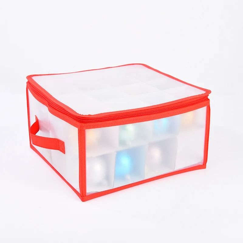 PP Zippered Christmas Ornament Storage Box For 3 Inch Xmas Balls 1