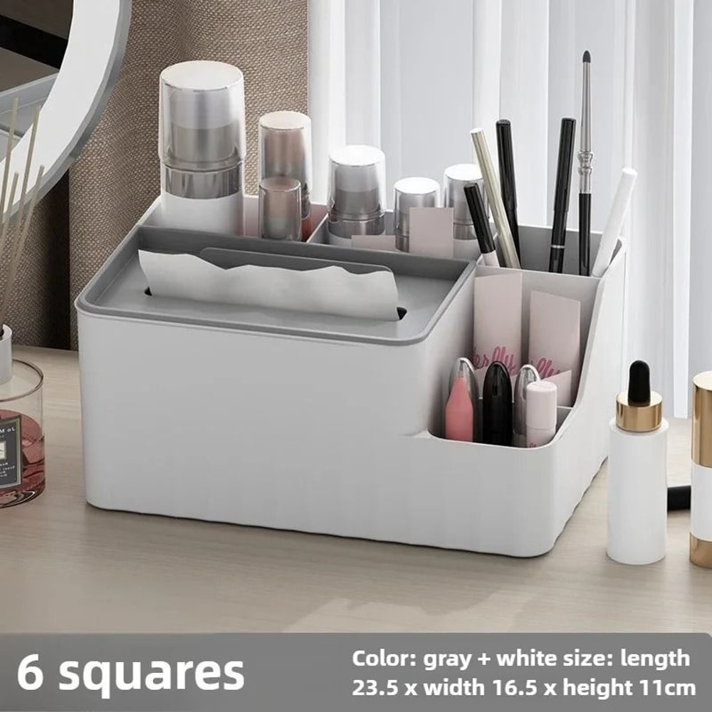 Multifunctional Desktop Tissue Storage Box With Remote Organizer 4