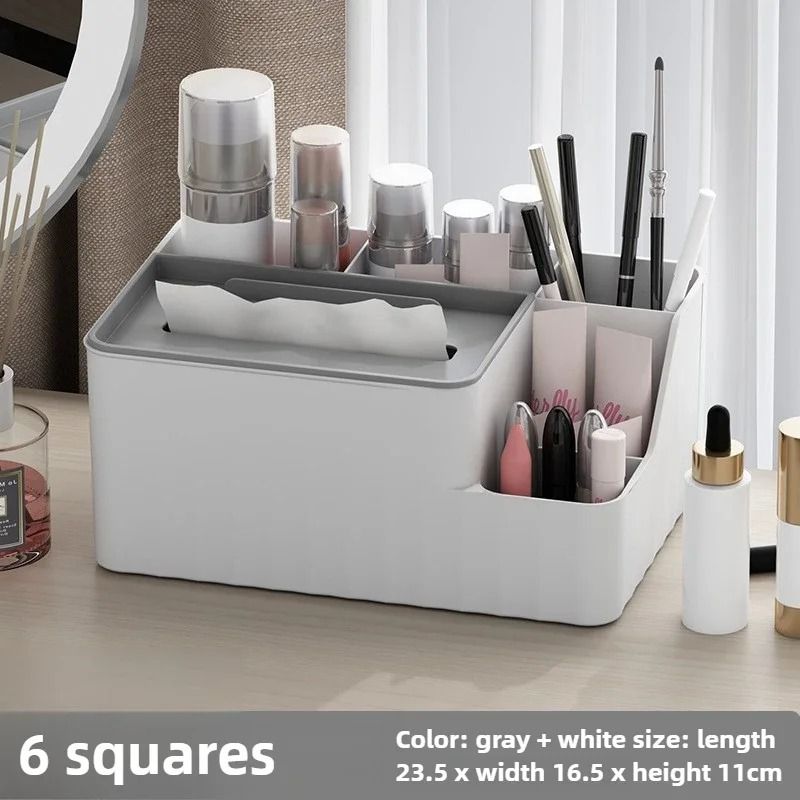Multifunctional Desktop Tissue Storage Box With Remote Organizer 4