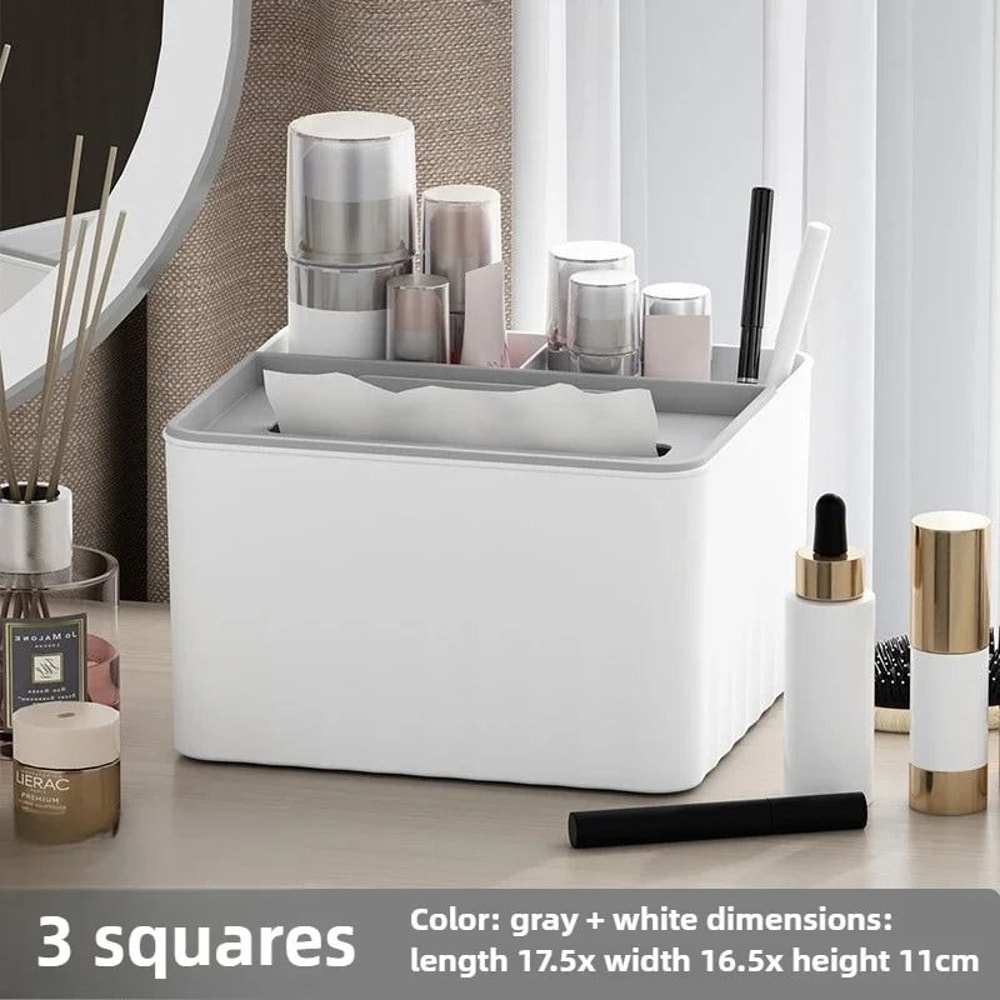 Multifunctional Desktop Tissue Storage Box With Remote Organizer 1