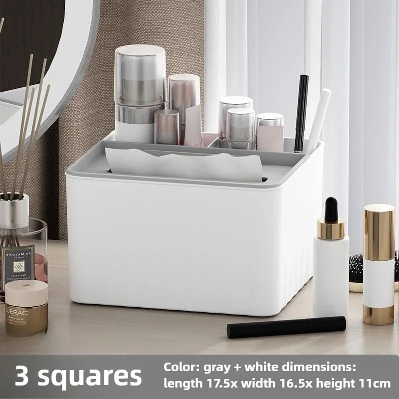 Multifunctional Desktop Tissue Storage Box With Remote Organizer 1