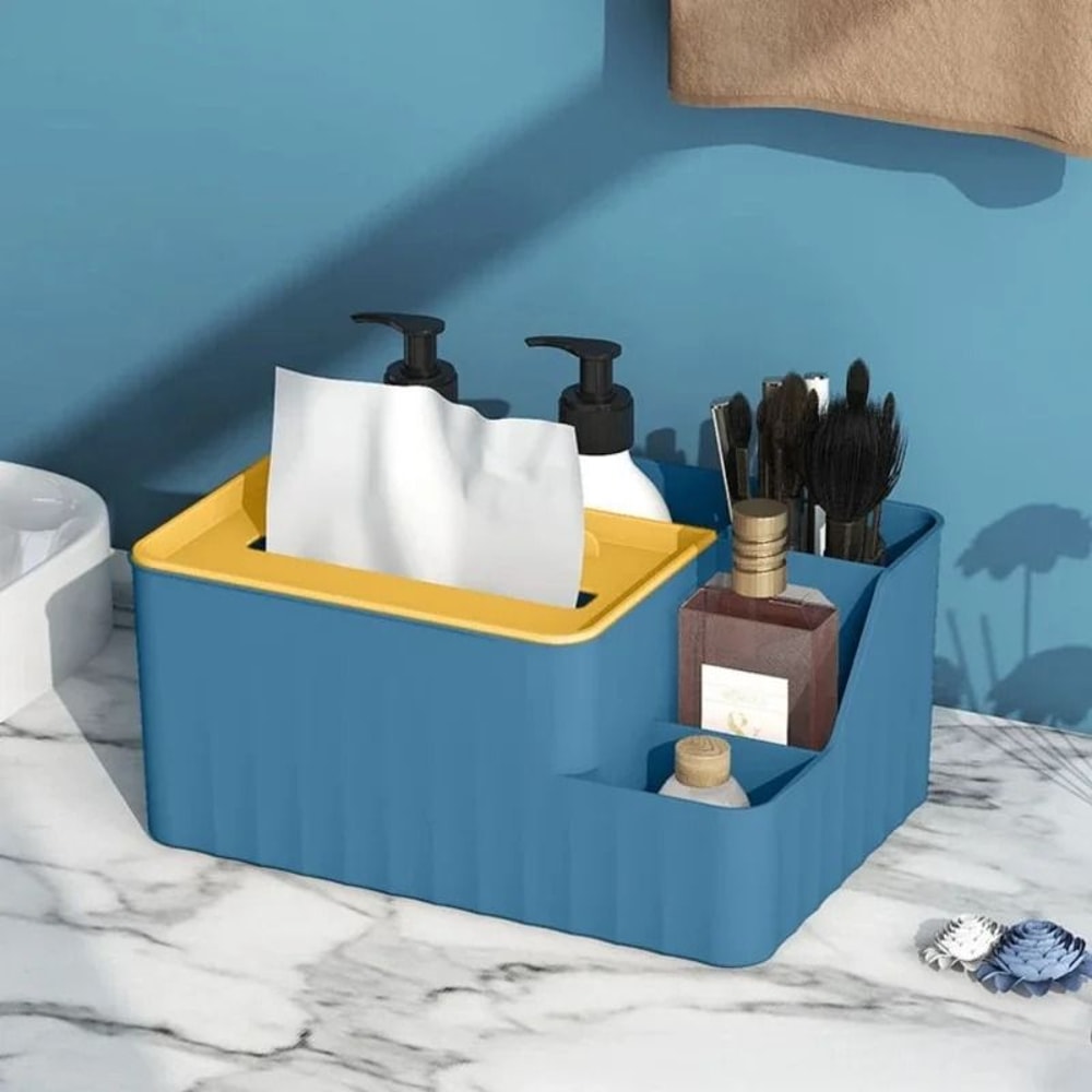 Multifunctional Desktop Tissue Storage Box With Remote Organizer 10