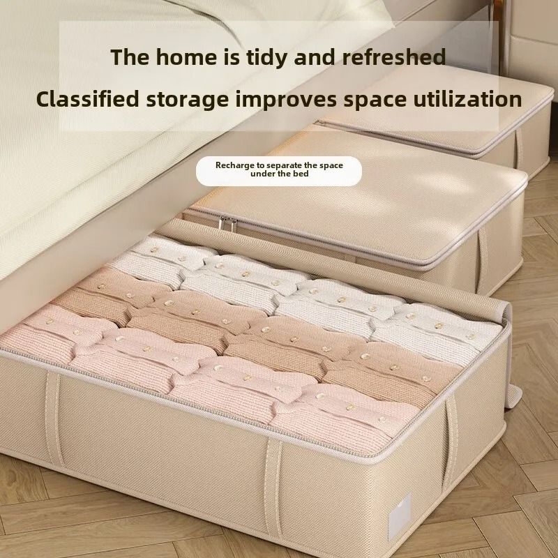 Oxford Fabric Underbed Storage Box Drawer Flat Seasonal Clothes Organizer 7