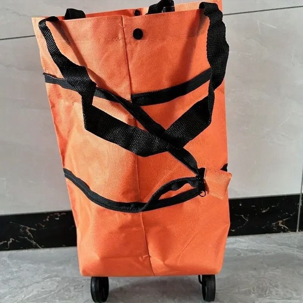 Heavy Duty Foldable Shopping Cart With Wheels For Groceries And Moving 2