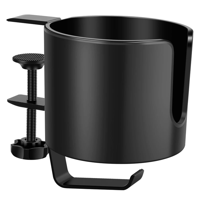 2 In 1 Headphone Holder Desk Clamp With Cup Holder Rack 2