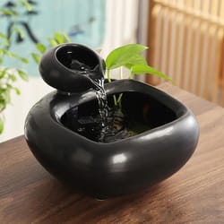 ceramic tabletop waterfall fountain for home and office decor