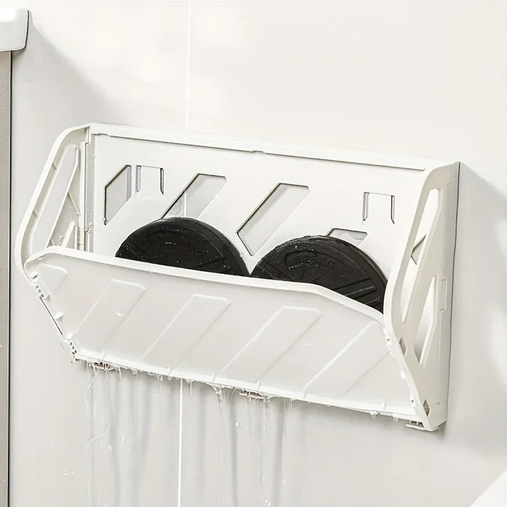 Wall Mounted Foldable Shoe Rack With Hidden Storage Shelf 9