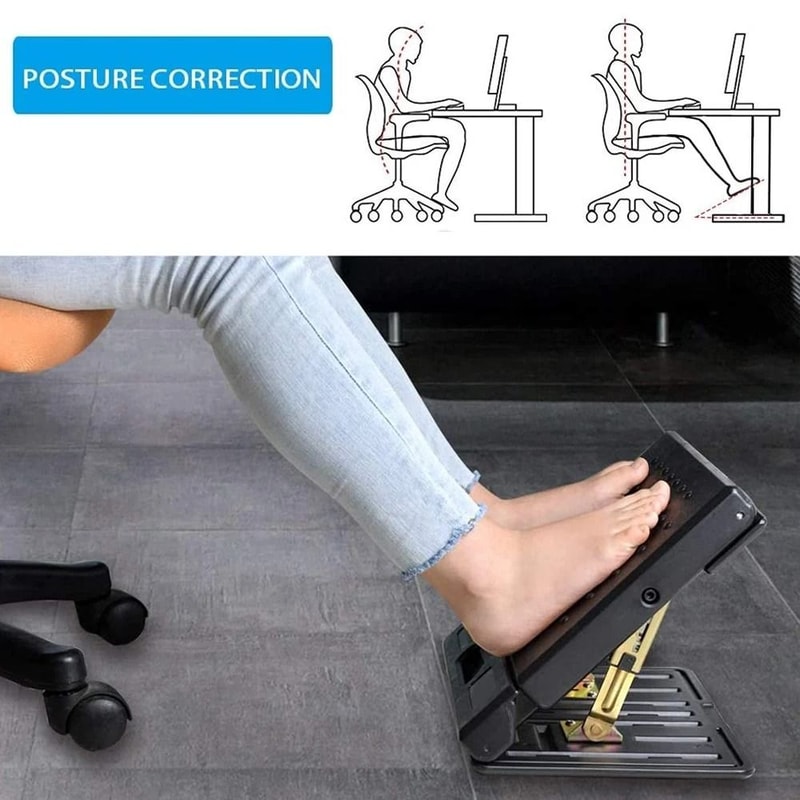 Adjustable Ergonomic Footrest With Massaging Beads And Soft Pad 4