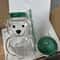 500ml Cute Bear Shaped Coffee Mug Glass Cup With Straw 7