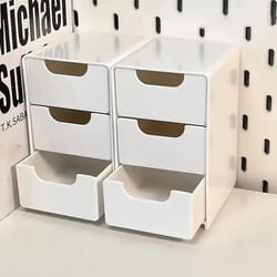 3 tier cosmetic organizer plastic storage box with drawers