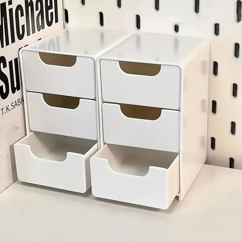 3 Tier Cosmetic Organizer Plastic Storage Box With Drawers 0