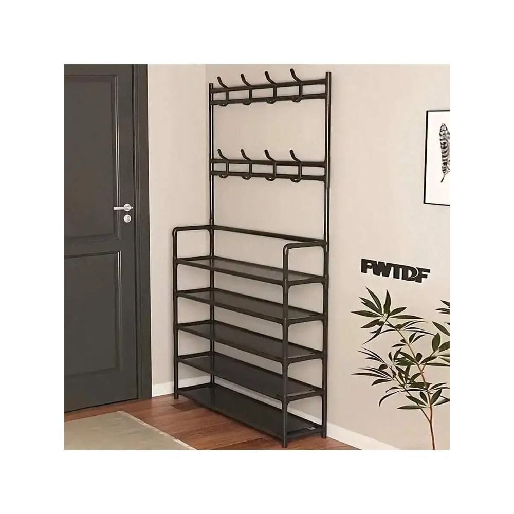 Portable 5 Tier Shoe Storage Rack With Reinforced Shelves 2