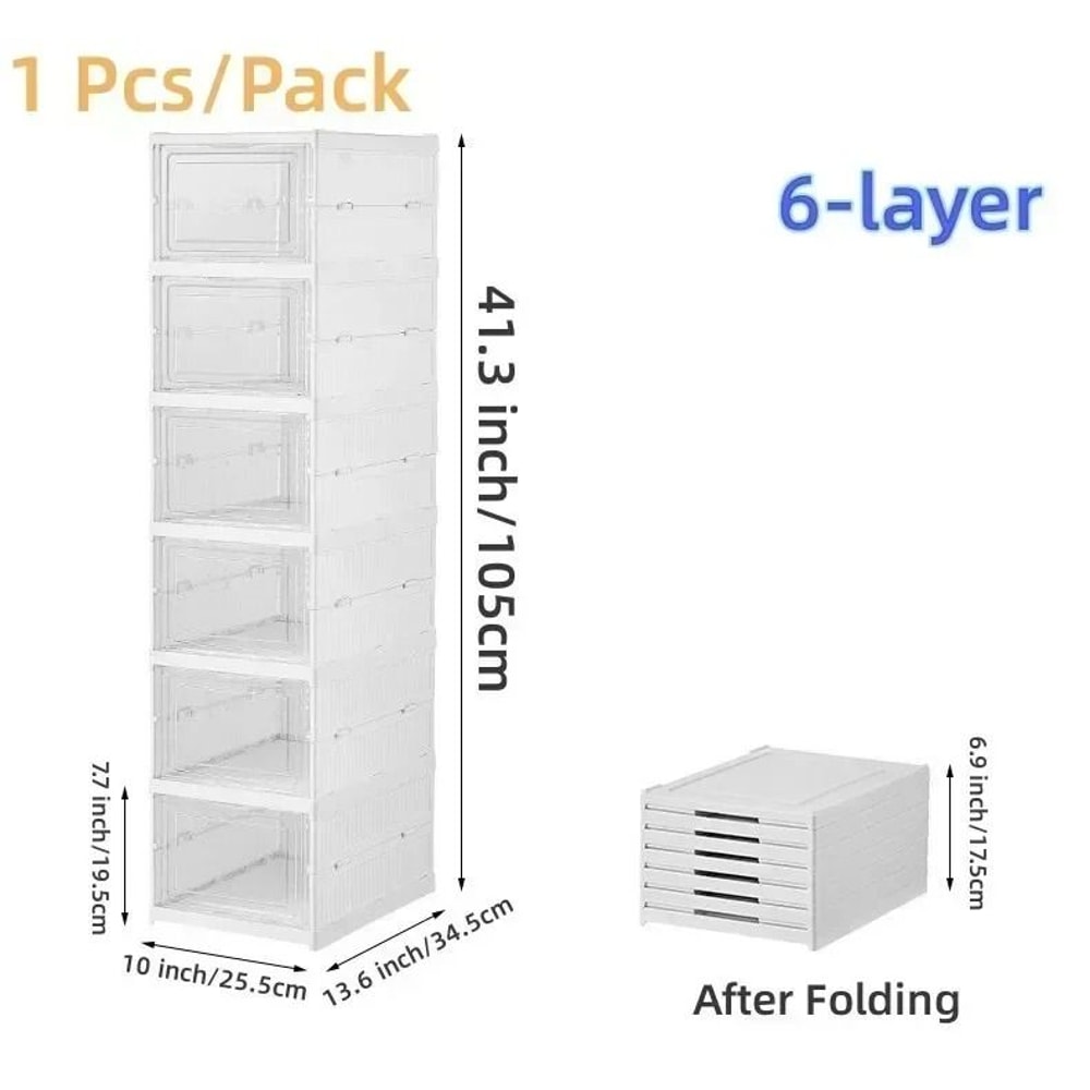 6 Layer Transparent Sneaker Shoe Storage Organizer Box 2