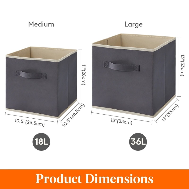 8 Pack Foldable Fabric Cube Storage Bins With Handles 4