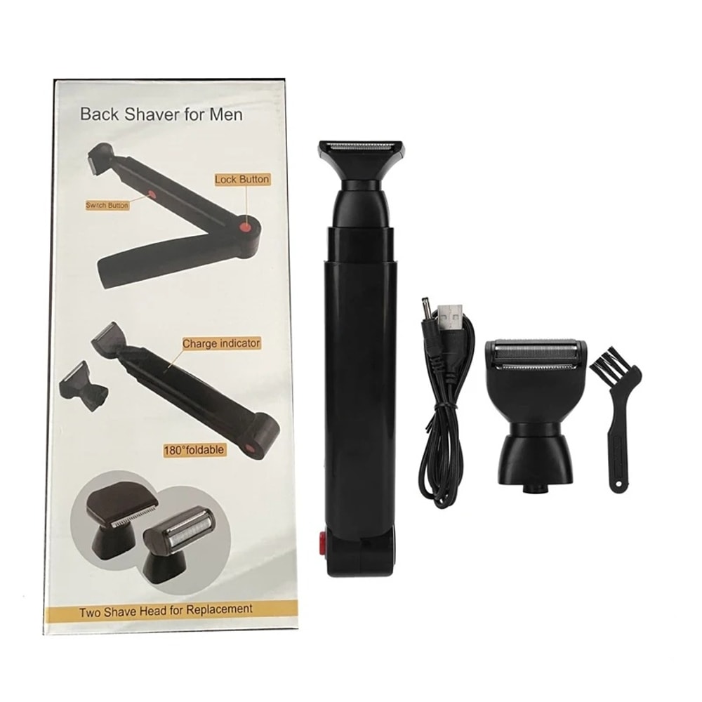 Electric Back Shaver For Men Rechargeable Groomer With Foldable Handle For Easy Use 2
