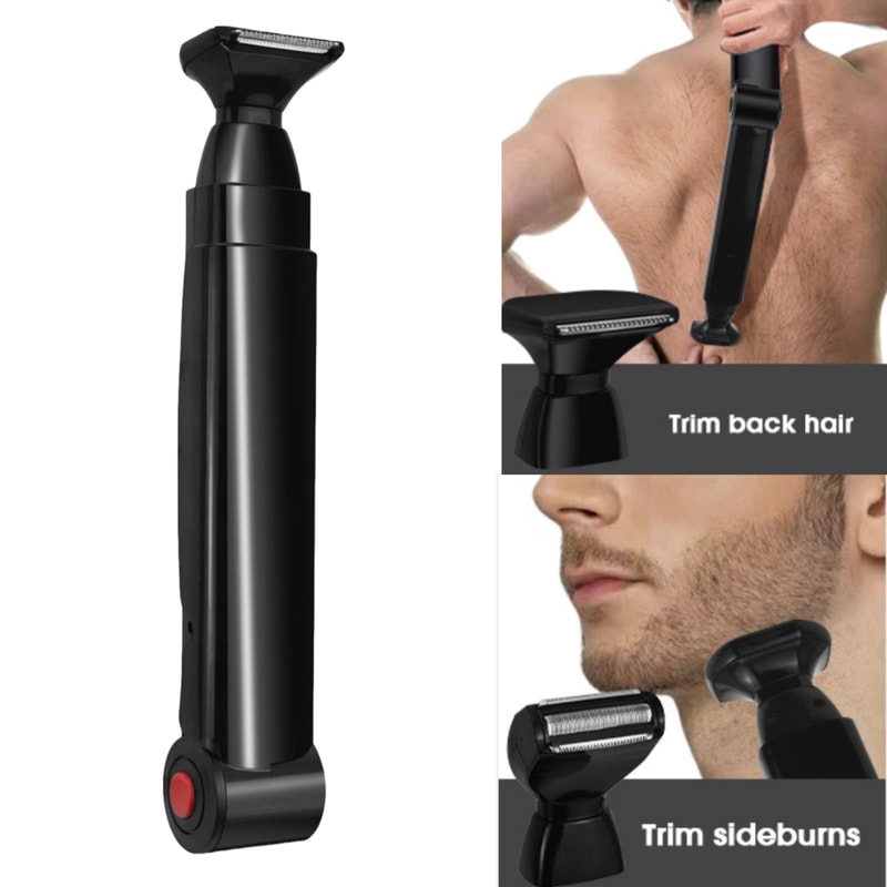 Electric Back Shaver For Men Rechargeable Groomer With Foldable Handle For Easy Use 1