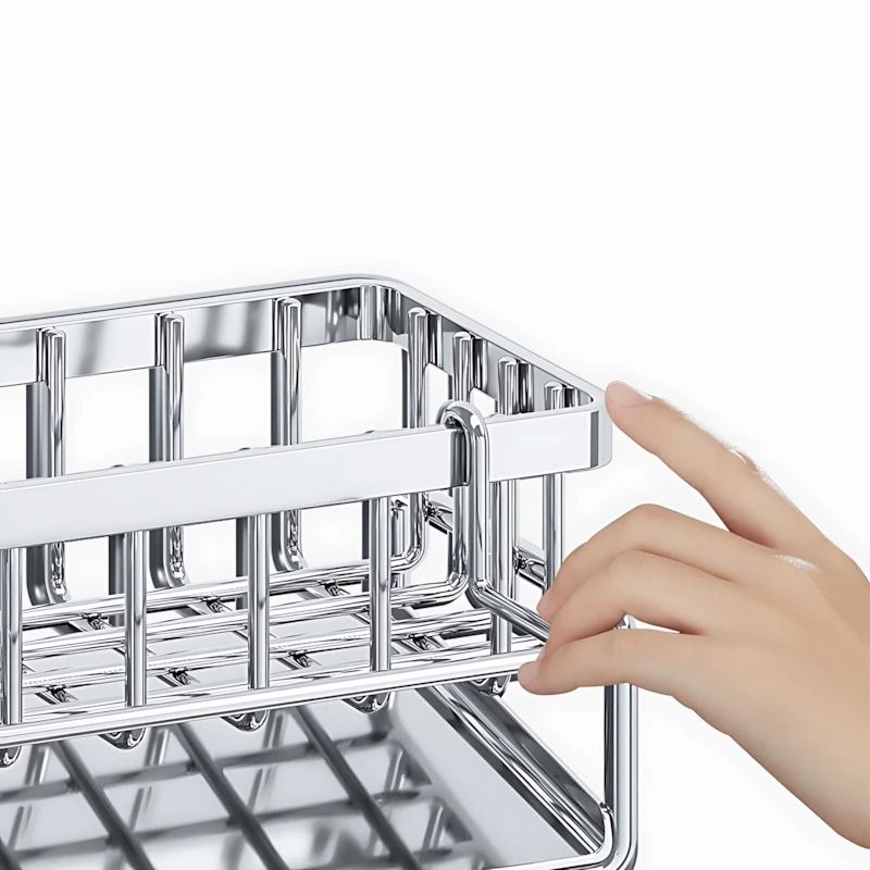 Over Sink Kitchen Organizer With Faucet Mounted Sponge Holder And Drying Rack 0