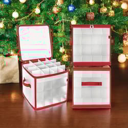 4 tier christmas ornament storage box with clear dividers