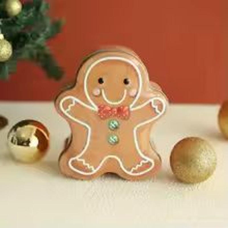 Gingerbread Man Christmas Candy Storage Tin Gift Box 7