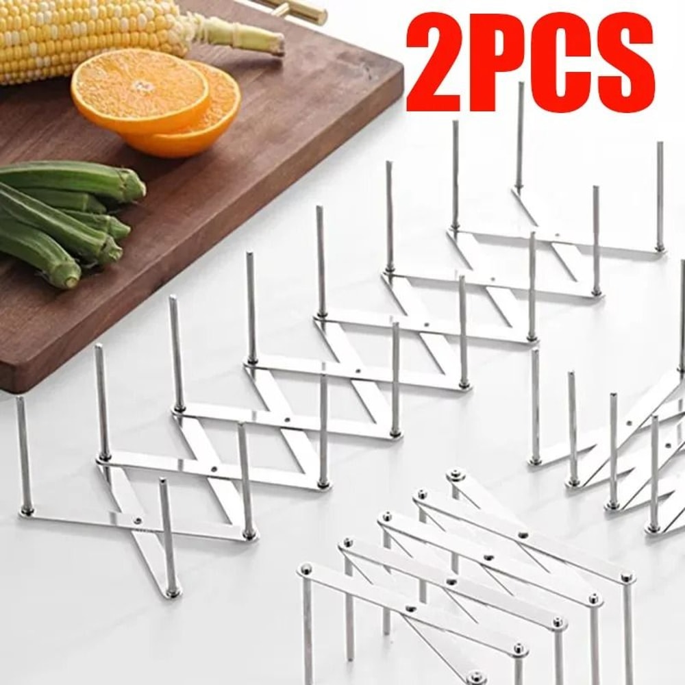 Adjustable Stainless Steel Retractable Pot Lid And Plate Storage Rack 10