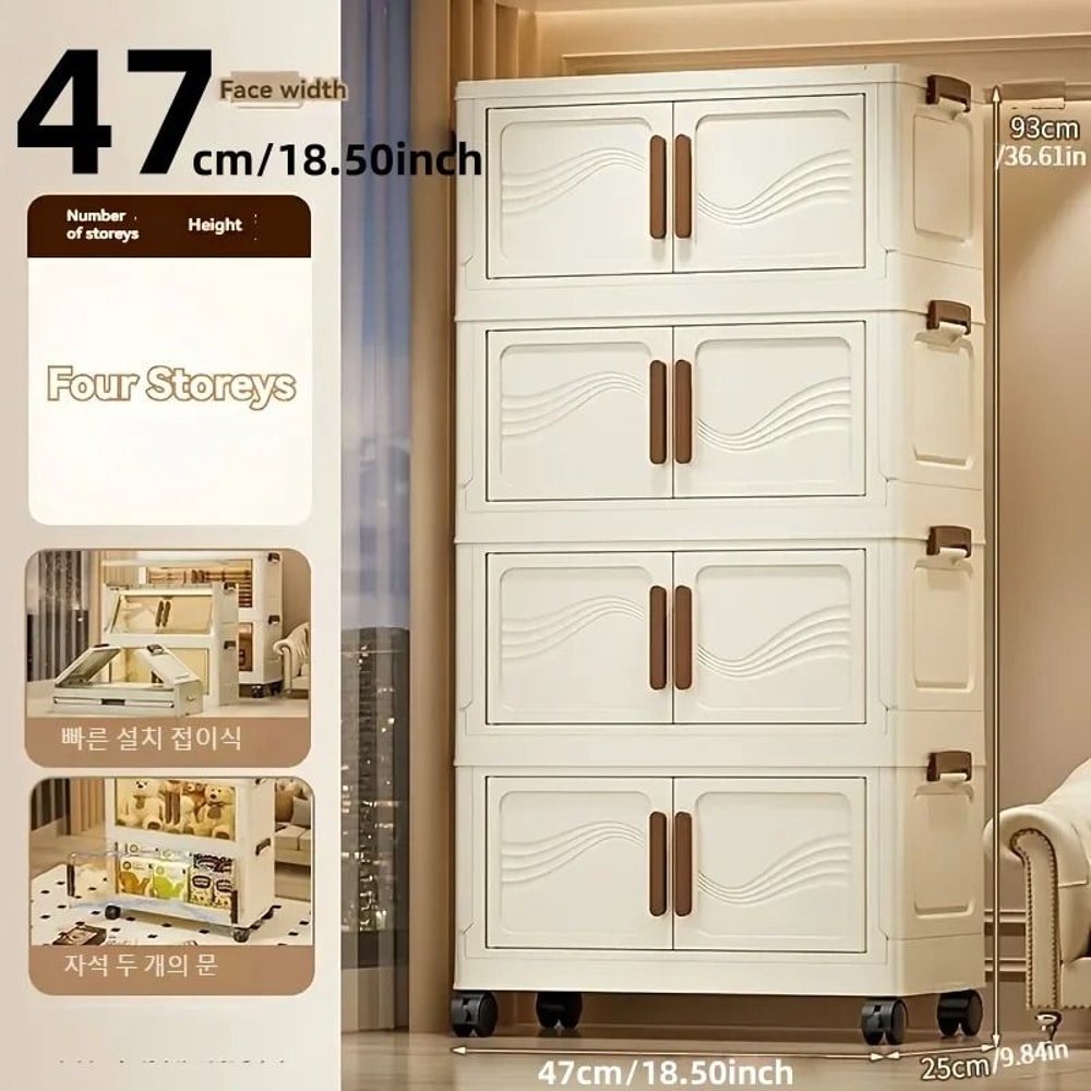 Foldable Storage Box With Clear Door For Clothes And Toys 3