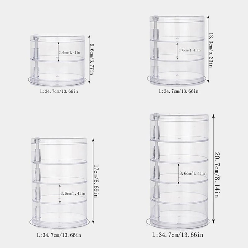 360 Degree Rotating Jewelry Storage Box With Cover 6