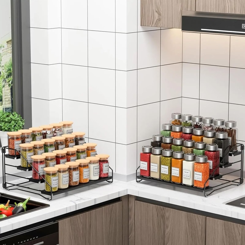 4 Tier Countertop And Wall Mounted Spice Rack Organizer 2