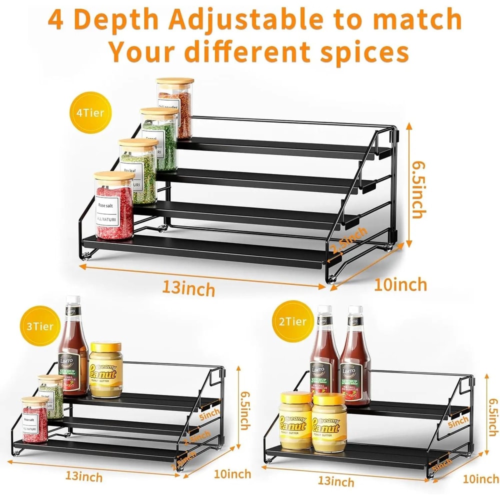 4 Tier Countertop And Wall Mounted Spice Rack Organizer 6