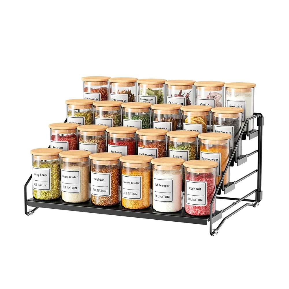 4 Tier Countertop And Wall Mounted Spice Rack Organizer 0