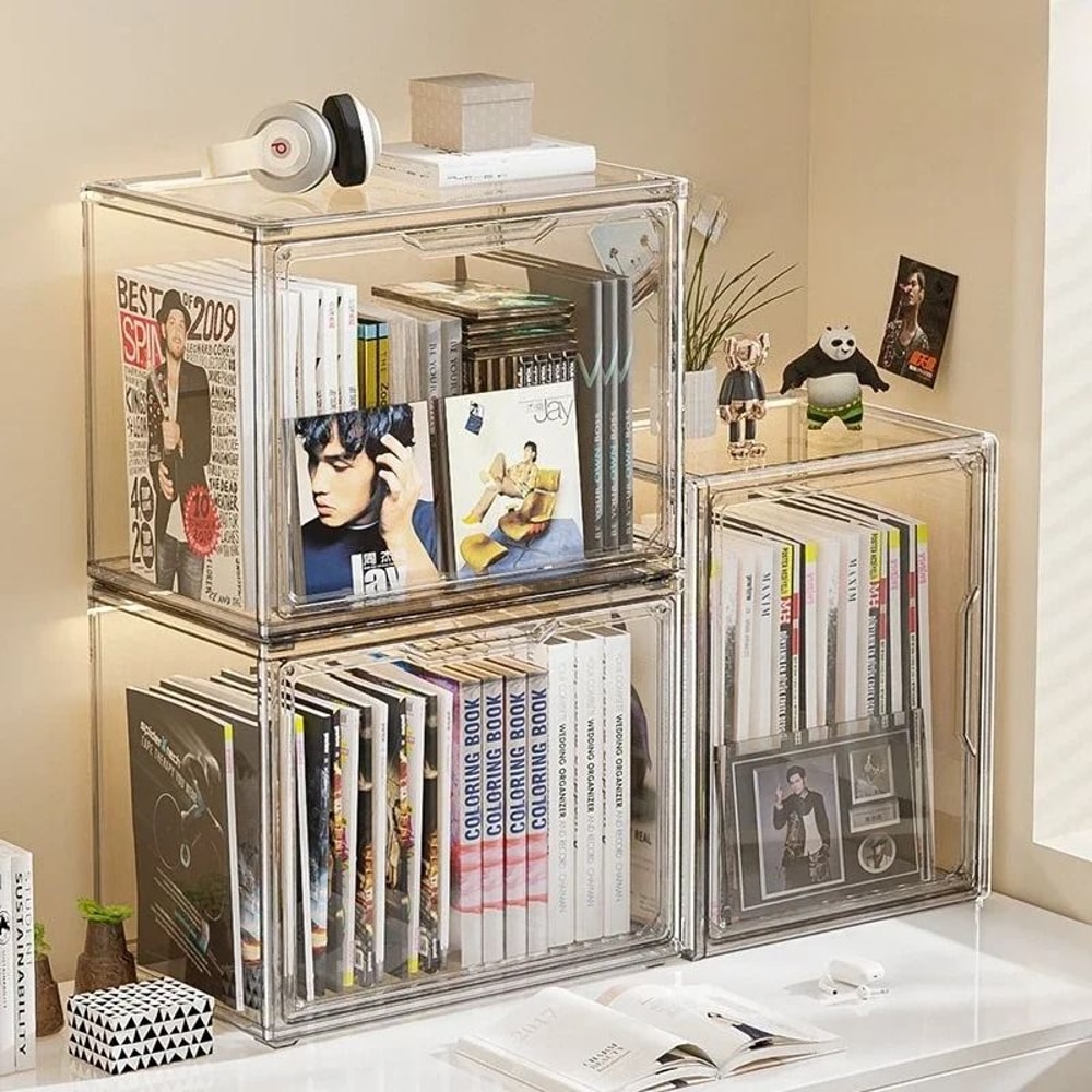 Transparent Dustproof Book And Magazine Storage Display Box 9