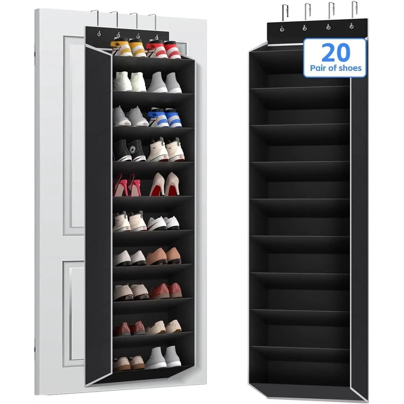 10 Tier Over The Door Shoe Organizer With Deep Pockets 1