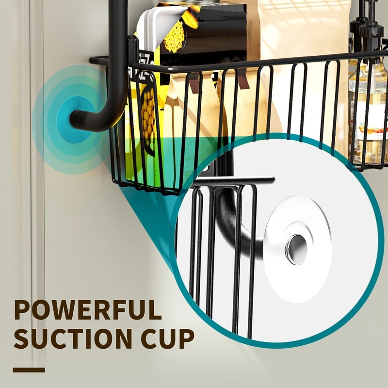 Multi Layer Door Hanging Storage Basket Punch Free Organizer 3