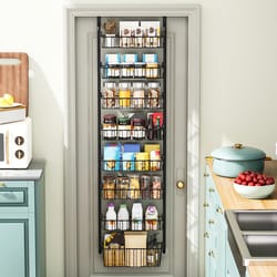 multi layer door hanging storage basket punch free organizer