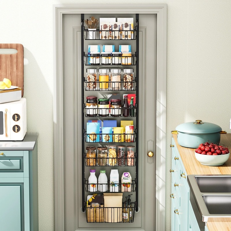 Multi Layer Door Hanging Storage Basket Punch Free Organizer 0