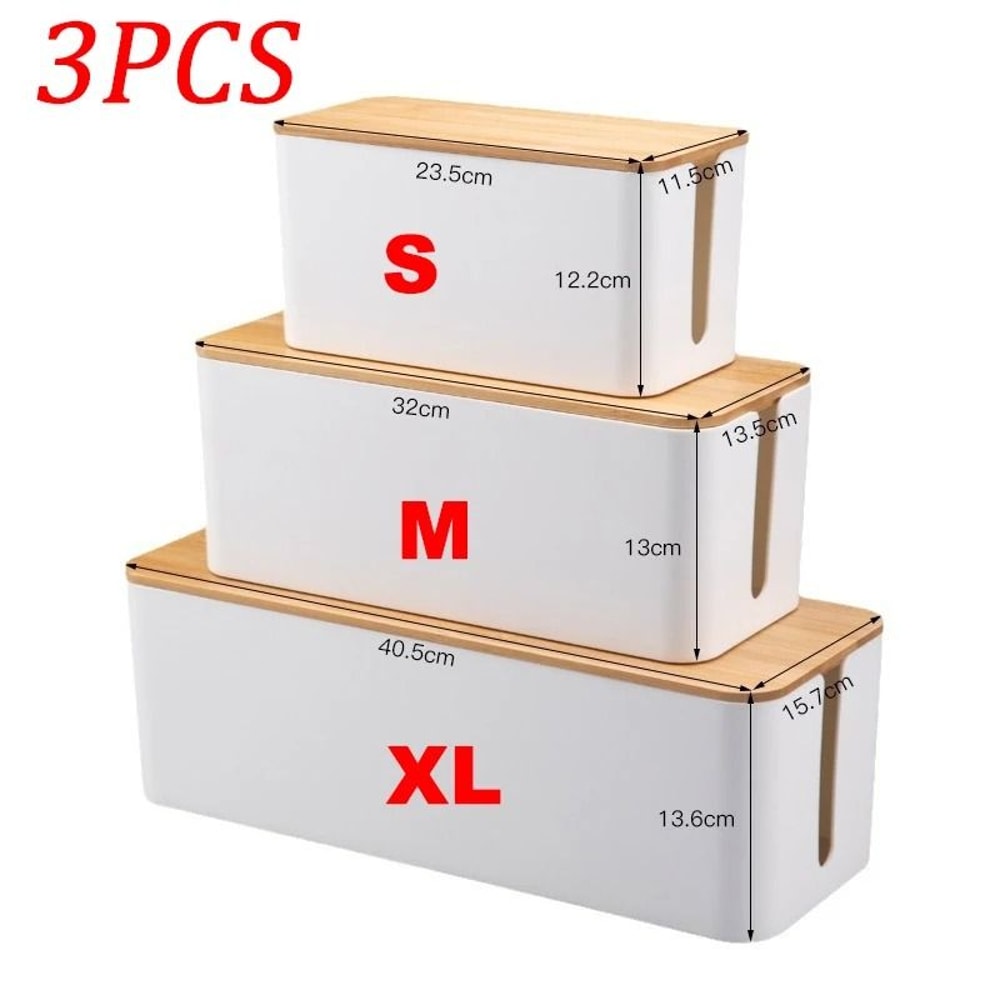 Wooden Cable Management Box For Power Strips And Cords 0