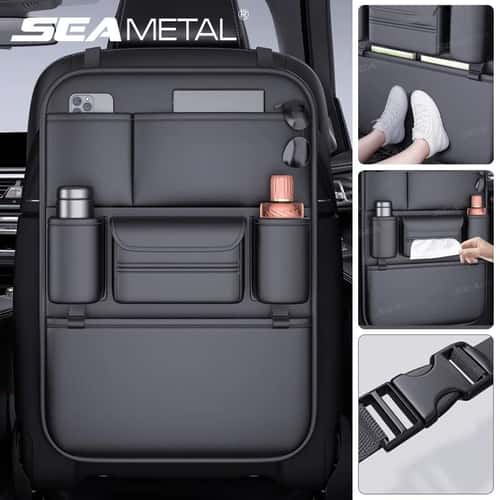SEAMETAL 6 Pocket Car Seat Back Organizer with Cup Holder