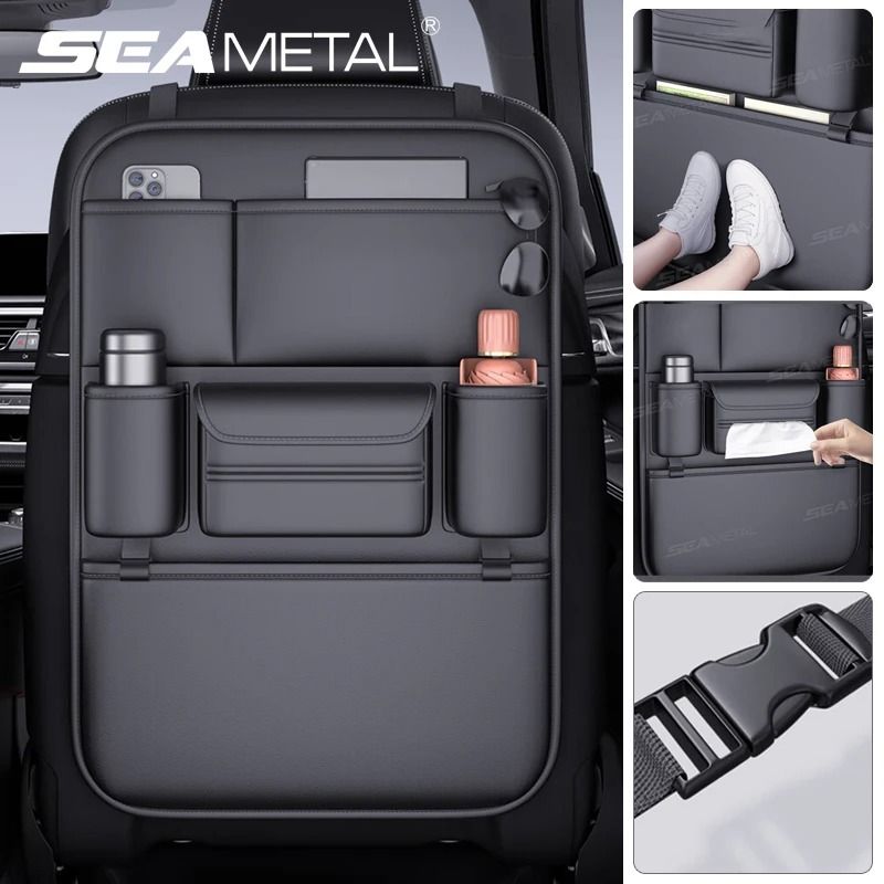 SEAMETAL 6 Pocket Car Seat Back Organizer With Cup Holder 7