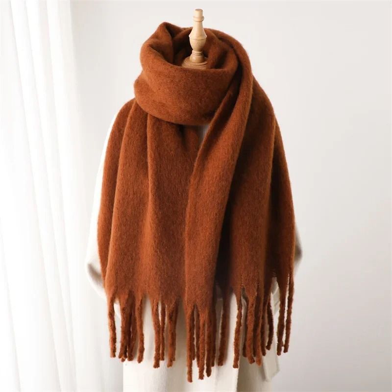 Cashmere Pashmina Winter Scarf For Women With Tassel Wrap 14