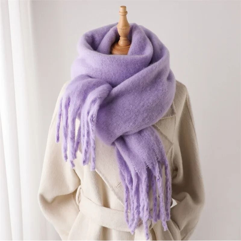 Cashmere Pashmina Winter Scarf For Women With Tassel Wrap 6