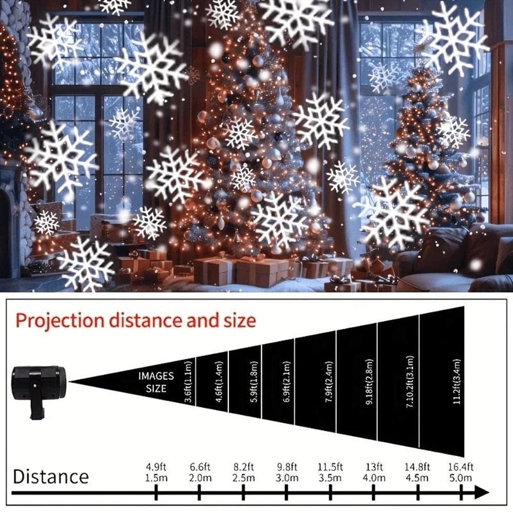 USB LED Snowflake Projection Light With Rotating Winter Effect 2
