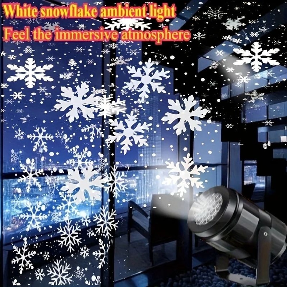 USB LED Snowflake Projection Light With Rotating Winter Effect 7
