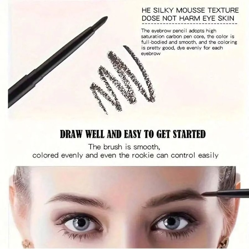 3 Piece Waterproof Black Eyeliner Pencil Set Long Lasting And Smudge Proof 6